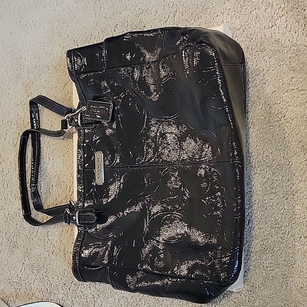Black leather Coach Purse